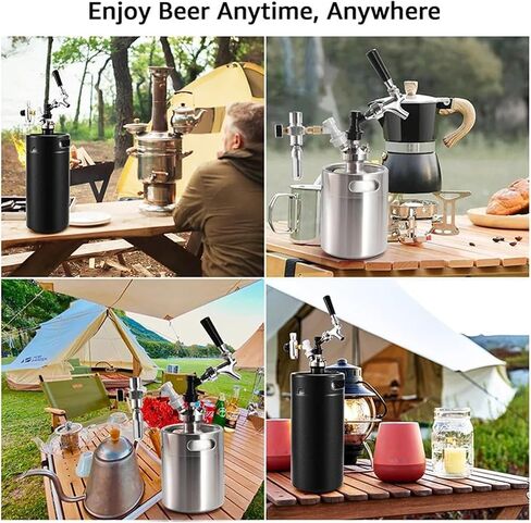 ELECQUEEN Mini Keg Spear - موزع صنبور من الفولاذ المقاوم للصدأ مع خرطوم سيليكون 30 سم لتقديم البيرة بشكل مثالي في الحفلات والتجمعات in Kuwait