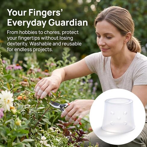 12pcs Anti Skin Picking Finger Covers, 0.39 × 0.79 Inches Reusable Breathable Silicone Finger Covers, Fingertips Protection Anti Nail Biting Gloves for Cracked Hands & Hangnails - Clear in Saudi Arabia