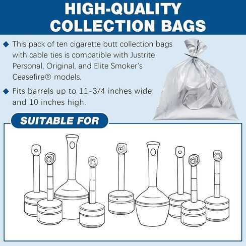 Shinylin 20 x 18 Inches LDPE Disposable Bucket Liner Waste Bags, 10 Pack Gray Aluminum Foil Bags with Twist Ties in Saudi Arabia