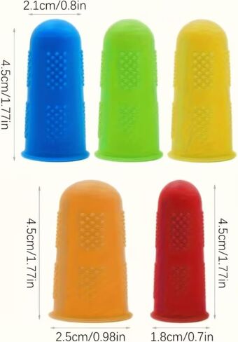 12 Pieces Silicone Hot Glue Gun Finger Caps, 4 Colors Finger Guard Protectors or Hot Glue Wax Rosin Resin Honey Adhesives Scrapbooking Sewing in 3 Sizes-Red/Blue/Yellow/Green in Saudi Arabia