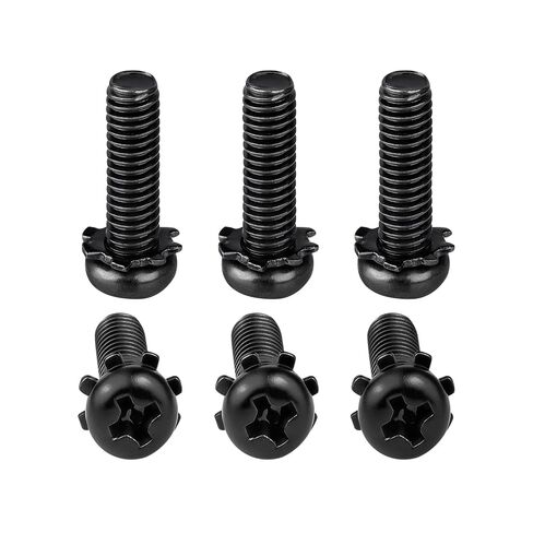 M4 14mm Screws Designed for Specific LG TV Stands - 6 Pcs | Screws with Integrated Washers and Black Oxide Finish, Corrosion-Resistant in Kuwait