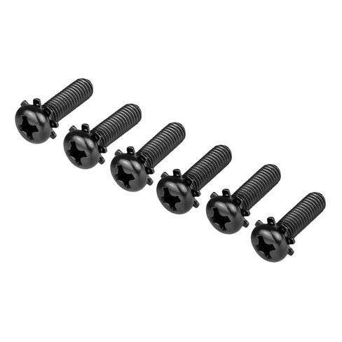 M4 14mm Screws Designed for Specific LG TV Stands - 6 Pcs | Screws with Integrated Washers and Black Oxide Finish, Corrosion-Resistant in Kuwait