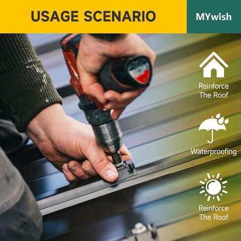 Mywish 50 قطعة #10 × 1 براغي سقف معدنية ذات رأس سداسي مع غسالة مطاطية، براغي خشبية مطلية باللون الأسود، برغي سقف معدني مع لقمة سائق بمقبس سداسي in Kuwait