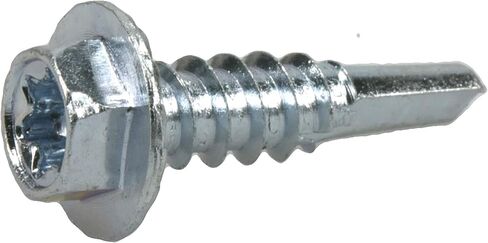Power Pro Premium Self-Drilling Metal Screws, Zinc Plated Steel, Hex Washer Head Metal to Metal Winged Point Screws, Silver, #10 x ¾ inch, Box of 112 Screws in Kuwait