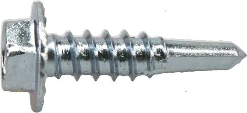 Power Pro Premium Self-Drilling Metal Screws, Zinc Plated Steel, Hex Washer Head Metal to Metal Winged Point Screws, Silver, #10 x ¾ inch, Box of 112 Screws in Kuwait