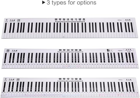 HUIOP Piano Practice Tool,Fingering Version 88 Keys Piano Keyboard Fingering Practice Chart Sheet Piano Teaching Guide Assistive Tool for Bebinners Students in Kuwait