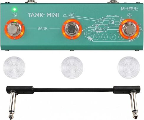 دواسة M-VAVE TANK-B Bass Multi Effects، دواسة Bass Multi Effects، معالج Bass Multi Effects مع Amp Modeler مع Footswitch Topper وكابل صوت 6.35 مم in Kuwait