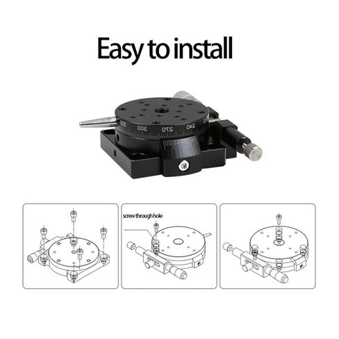 High Precision 60mm RS60-L Manual Optical Rotating Sliding Micrometer Stage - 360 Degree Adjustable for Industrial Applications in Kuwait