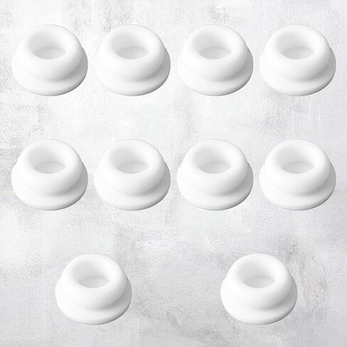10 Pcs Hole Plug, 3/8 Inch White Button Hole Plugs 10 Mm Bulk Silicone Holes Plugs Round Seal Button Stopper Snap in Locking Rubber Holes Plug for Home Bathtub Furniture Automotive in Kuwait