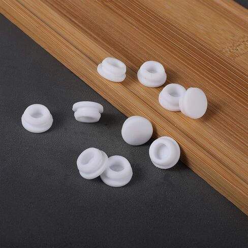 10 Pcs Hole Plug, 3/8 Inch White Button Hole Plugs 10 Mm Bulk Silicone Holes Plugs Round Seal Button Stopper Snap in Locking Rubber Holes Plug for Home Bathtub Furniture Automotive in Kuwait