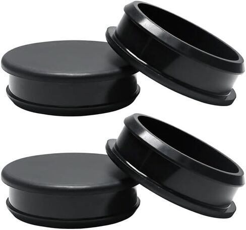 EASYEAH 4 PCS Silicone Rubber Plugs for Round Holes -2"(50.6mm) Black Snap in Locking Hole Plugs, Tube End Cap Cover, Soft Rubber Stopper for Bottles Kitchen & Industrial, Waterproof Sealing Plugs in Kuwait