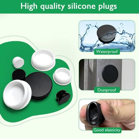 EASYEAH 4 PCS Silicone Rubber Plugs for Round Holes -2"(50.6mm) Black Snap in Locking Hole Plugs, Tube End Cap Cover, Soft Rubber Stopper for Bottles Kitchen & Industrial, Waterproof Sealing Plugs in Kuwait