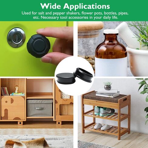 EASYEAH 4 PCS Silicone Rubber Plugs for Round Holes -2"(50.6mm) Black Snap in Locking Hole Plugs, Tube End Cap Cover, Soft Rubber Stopper for Bottles Kitchen & Industrial, Waterproof Sealing Plugs in Kuwait