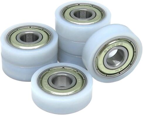 10 Pieces 8 * 26 8mm Embedded 608zz Bearing 26mm Wrapped Rubber Pulley POM/Nylon BS60826-8 8x26x8 Plastic Flat Guide in Kuwait