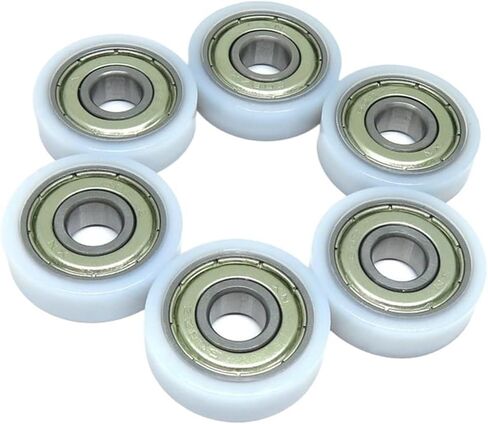 10 Pieces 8 * 26 8mm Embedded 608zz Bearing 26mm Wrapped Rubber Pulley POM/Nylon BS60826-8 8x26x8 Plastic Flat Guide in Kuwait