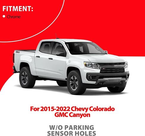 مجموعة مصد الصدمات الخلفية متوافقة مع 2016 2017 2018 2019 2020 2021 2022 Chevy Colorado GMC Canyon، W/O Park Sensors، أسود، بديل لـ 84190118، 84568267، GM1103180، GM1103181 in Kuwait