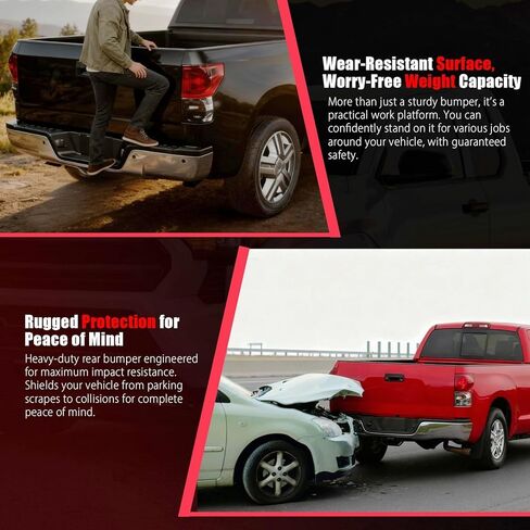 مجموعة مصد الصدمات الخلفية متوافقة مع 2016 2017 2018 2019 2020 2021 2022 Chevy Colorado GMC Canyon، W/O Park Sensors، أسود، بديل لـ 84190118، 84568267، GM1103180، GM1103181 in Kuwait