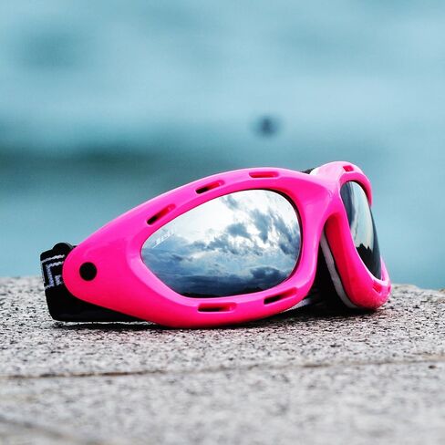 نظارات Jettribe ذات الإطار العائم باللون الوردي الكلاسيكي | عدسة تنفيس بلون الدخان PWC Jetski مضادة للضباب in Kuwait