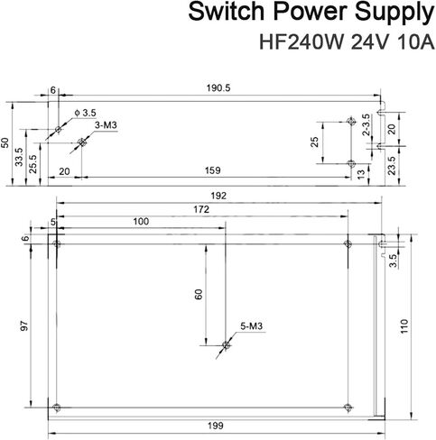 HF240W-SF-24 مفتاح إمداد الطاقة 110/220VAC إلى DC24V 10A للتحكم الصناعي/LED/المراقبة والطبية (24V 10A) in Kuwait
