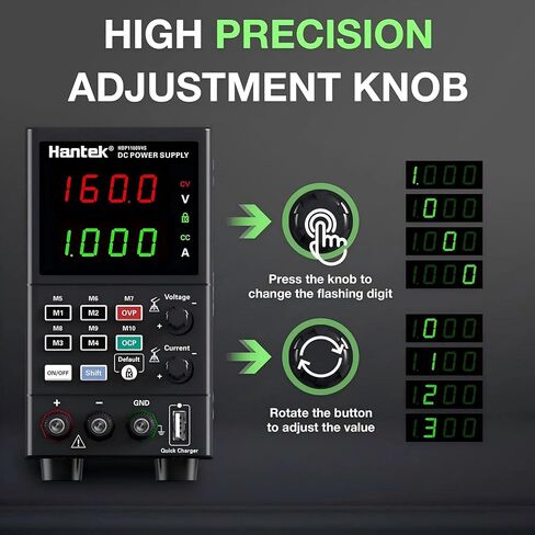 Hantek HDP1160V4S مصدر طاقة تيار مستمر قابل للبرمجة 160 فولت 4 أمبير 10 مللي فولت/1 مللي أمبير 4 أرقام مدخل عرض 230 فولت/115 فولت وظائف تخزين تصل إلى 10 مجموعات in Kuwait