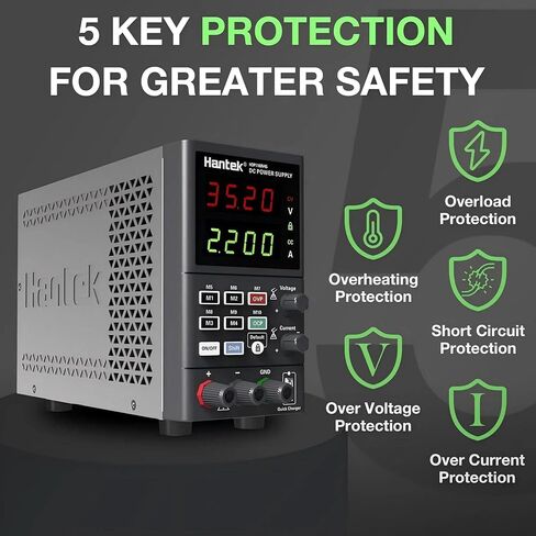 Hantek HDP1160V4S مصدر طاقة تيار مستمر قابل للبرمجة 160 فولت 4 أمبير 10 مللي فولت/1 مللي أمبير 4 أرقام مدخل عرض 230 فولت/115 فولت وظائف تخزين تصل إلى 10 مجموعات in Kuwait