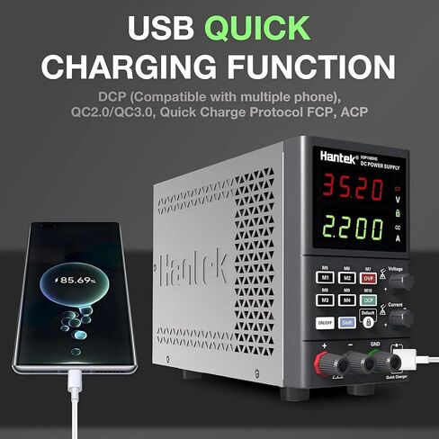Hantek HDP1160V4S مصدر طاقة تيار مستمر قابل للبرمجة 160 فولت 4 أمبير 10 مللي فولت/1 مللي أمبير 4 أرقام مدخل عرض 230 فولت/115 فولت وظائف تخزين تصل إلى 10 مجموعات in Kuwait