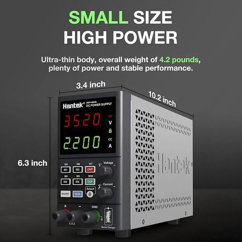 Hantek HDP1160V4S مصدر طاقة تيار مستمر قابل للبرمجة 160 فولت 4 أمبير 10 مللي فولت/1 مللي أمبير 4 أرقام مدخل عرض 230 فولت/115 فولت وظائف تخزين تصل إلى 10 مجموعات in Kuwait