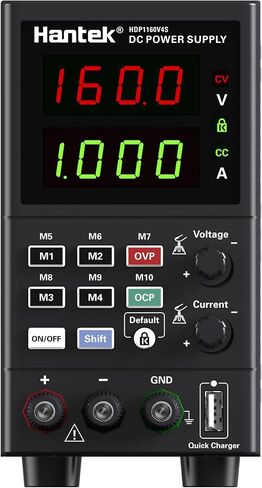 Hantek HDP1160V4S مصدر طاقة تيار مستمر قابل للبرمجة 160 فولت 4 أمبير 10 مللي فولت/1 مللي أمبير 4 أرقام مدخل عرض 230 فولت/115 فولت وظائف تخزين تصل إلى 10 مجموعات in Kuwait