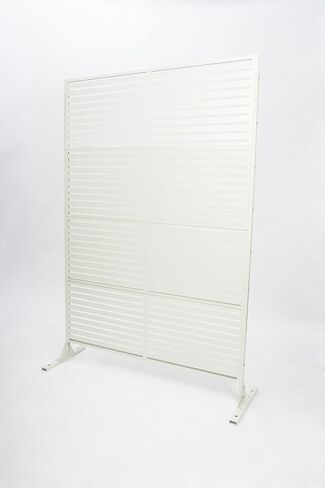 White Metal Freestanding Outdoor Privacy Screen, Slatted Patio Divider for Balcony, Backyard, Deck, 70.87" H x 46.06" W in Kuwait