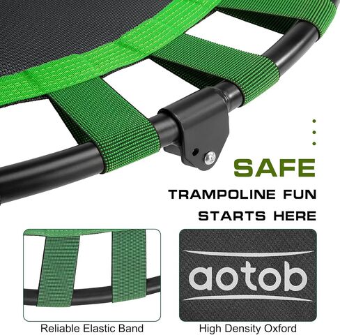 AOTOB 40 بوصة ترامبولين للياقة البدنية للبالغين، أقصى تحميل 450 رطلًا قابل للطي مع حبال مطاطية متينة، تمرين ترامبولين صغير للتمرين من أجل ارتداد هادئ ومبطن بأمان in Kuwait