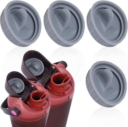 4 قطع سدادة سيليكون بديلة لزجاجات Owala FreeSip Sway 30oz، 40oz، وFreeSip Tumbler 40oz، ملحقات سدادة غطاء علوي لزجاجة المياه من السيليكون خالية من BPA، رمادي in Kuwait
