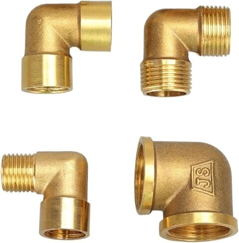 1/8 "1/4" 3/8 "1/2" أنثى x ذكر موضوع 90 درجة النحاس الكوع مفاصل توصيل الانابيب (M F04) in Kuwait