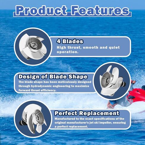 مجموعة المكره 155.5 مم 11/19 متوافقة مع Sea-Doo GTX 4-Tec GTI 130 GTI 4TEC SE GTX 155 GTI LTD/SE 155 Wake 155HP RXP 155HP استبدال Solas SR-CD-11/19 in Kuwait