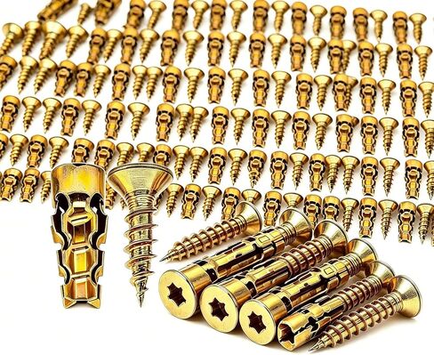 100PCS 6×14mm Short Expansion Screw Set for Cabinet Hinge Repair & Stripped Thread Restoration, Thread Repair Screws for Tile Stone Wood, More, Cabinet Hinge Repair & Stripped Thread Restoration in Kuwait