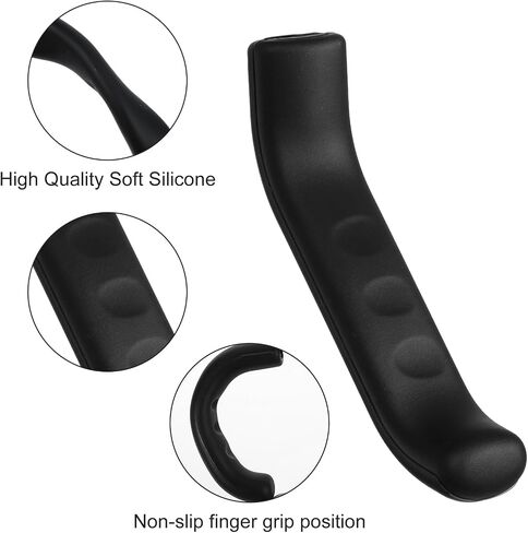4 Pairs Bicycle Brake Lever Grips Covers Anti-Slip Silicone Brake Grip Sleeve Handle Protection Cover Universal Type Levers for Bicycle, Cycling, Road/Mountain Bikes (Black) in Kuwait