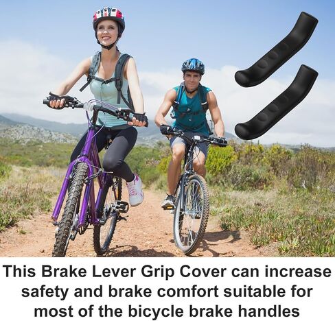 4 Pairs Bicycle Brake Lever Grips Covers Anti-Slip Silicone Brake Grip Sleeve Handle Protection Cover Universal Type Levers for Bicycle, Cycling, Road/Mountain Bikes (Black) in Kuwait