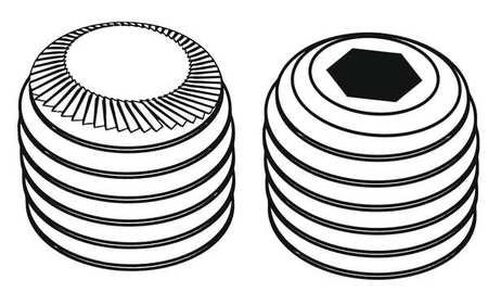 طقم Sckt Scr، كوب Knurl، 5/16-24x1/4، PK100 in Kuwait