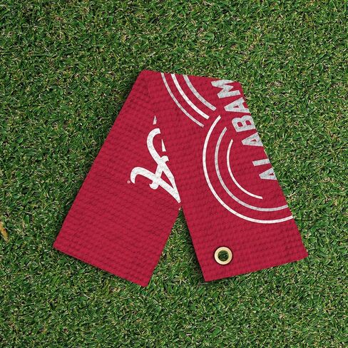 منشفة الجولف من Northwest NCAA Alabama Crimson Tide، نسيج وافل من الألياف الدقيقة مرخص رسميًا، ماص مقاس 16 × 25 بوصة، ملحق تنظيف النادي، تصميم قطرات in Kuwait