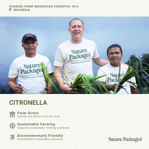 زيت Citronella الأساسي - مباشرة من جافا المركزية ، إندونيسيا - الزيت الأساسي النقي للناشر والعلاج العطري | 100 ٪ درجة علاجية نقية (8 أوقية) in Kuwait