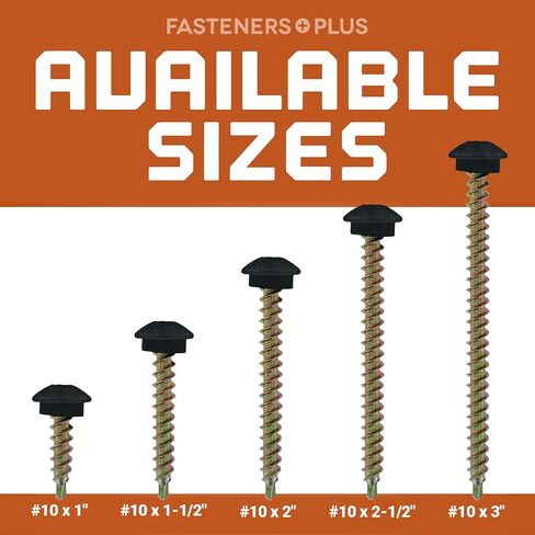 مثبتات بالإضافة إلى ST Fastening Eclipse Steelbinder من المعدن إلى المعدن #12-14 × 3/4 بوصة براغي بنية ذاتية الحفر مع غسالة مطاطية EPDM، عدد 250 - مصممة لألواح الأسقف والجوانب in Kuwait