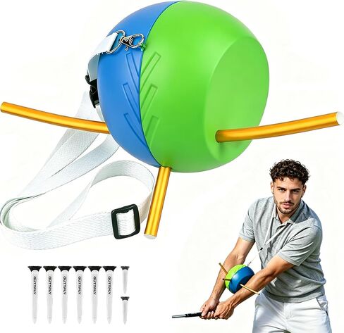 Upgraded Golf Training Aid Ball with Adjustable Lanyard, Golf Swing Trainer for Posture Correction Practice, Forearm Connection Swing Trainer Helps Train Proper Swing Mechanics, Arms Structure in Kuwait