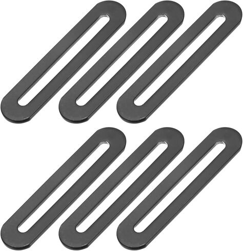 M METERXITY 6-Pack Adjustable Flat Mending Plate Support with Single Slot, 3.54x0.75 Inch Straight Repair Fixing Bracket Connector for Wood Furniture/ Timber PC Case Holder [Black] in Kuwait