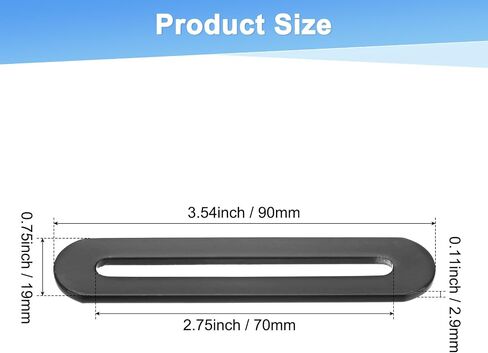 M METERXITY 6-Pack Adjustable Flat Mending Plate Support with Single Slot, 3.54x0.75 Inch Straight Repair Fixing Bracket Connector for Wood Furniture/ Timber PC Case Holder [Black] in Kuwait