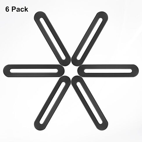 M METERXITY 6-Pack Adjustable Flat Mending Plate Support with Single Slot, 3.54x0.75 Inch Straight Repair Fixing Bracket Connector for Wood Furniture/ Timber PC Case Holder [Black] in Kuwait