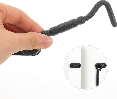 UKCOCO Black Stainless Steel Hook Latch Door Lock 4 Inch with Dual Purpose Function and Easy Installation for Window and Door Security in Kuwait