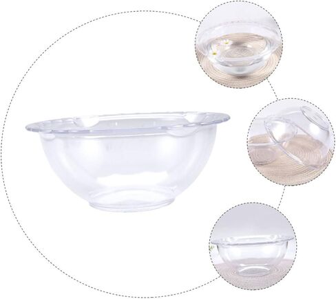 PRETYZOOM Sturdy Transparent Small Face Washing Basin with Lace Design Hand Washbasin for Home Dormitory and Beauty Salon Use Practical Portable Face Basin for Everyday Cleaning in Kuwait