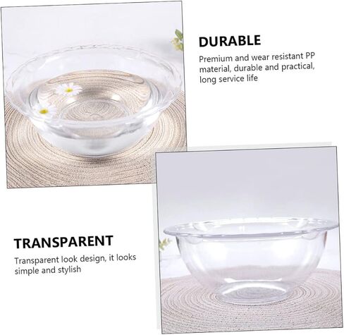 PRETYZOOM Sturdy Transparent Small Face Washing Basin with Lace Design Hand Washbasin for Home Dormitory and Beauty Salon Use Practical Portable Face Basin for Everyday Cleaning in Kuwait