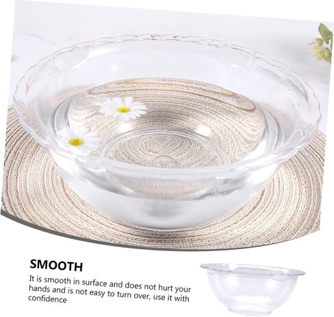 PRETYZOOM Sturdy Transparent Small Face Washing Basin with Lace Design Hand Washbasin for Home Dormitory and Beauty Salon Use Practical Portable Face Basin for Everyday Cleaning in Kuwait
