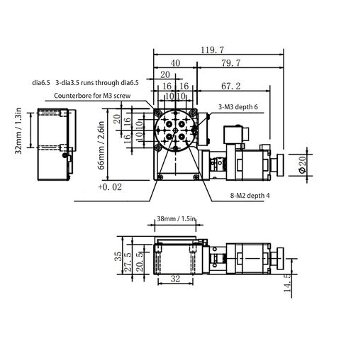 طاولة منزلقة بمنصة دوارة بزاوية محدودة من Tyenaza Linear Stage مع محرك + محرك SPR4017 in Kuwait