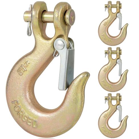 4 قطع خطاف زلة Clevis مقاس 3/8 بوصة مع مزلاج أمان، خطاف سلسلة سحب متين G70 للجرارات والرافعات والمقطورات والتزوير in Kuwait